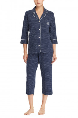 Lauren Ralph Lauren Knits Nightwear Notch Collar Capri Pyjama
