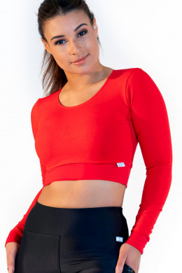 Calao Fitness Crop Top - red