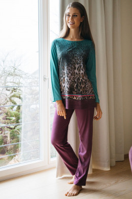 Hutschreuther Fashion 2021 Pyjama lang Leoprint
