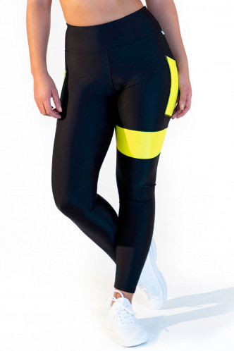 Abbildung zu Leggings high waist - neon yellow (FN1281Y) der Marke Calao aus der Serie Fitness Neon
