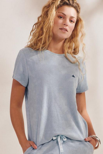 Abbildung zu Juniper Uni Top Short Sleeve blue (100967-572) der Marke ESSENZA aus der Serie Loungewear 2023